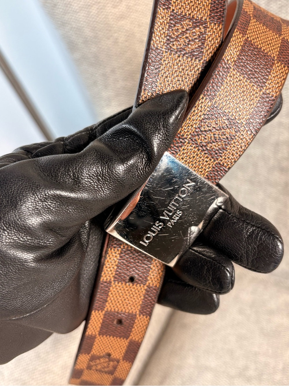 Preloved Louis Vuitton Damier Ebene belt